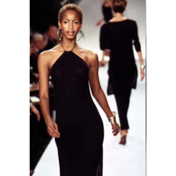Ralph Lauren Collection Purple Label Vintage Linen Mini Dress Black 1997 Runway - Picture 10 of 16